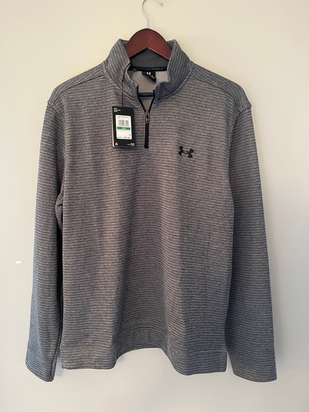 Under Armour Men's Heather Gray Zip Mock Sweater